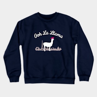 Funny Llama French Paris Ooh La La Gift Crewneck Sweatshirt